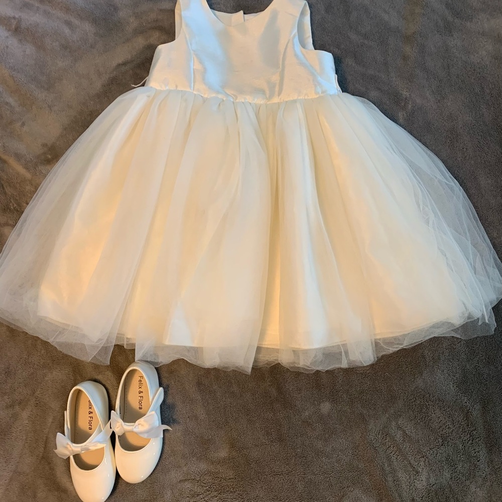 Flower girl dress and shoes 3T